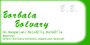 borbala bolvary business card